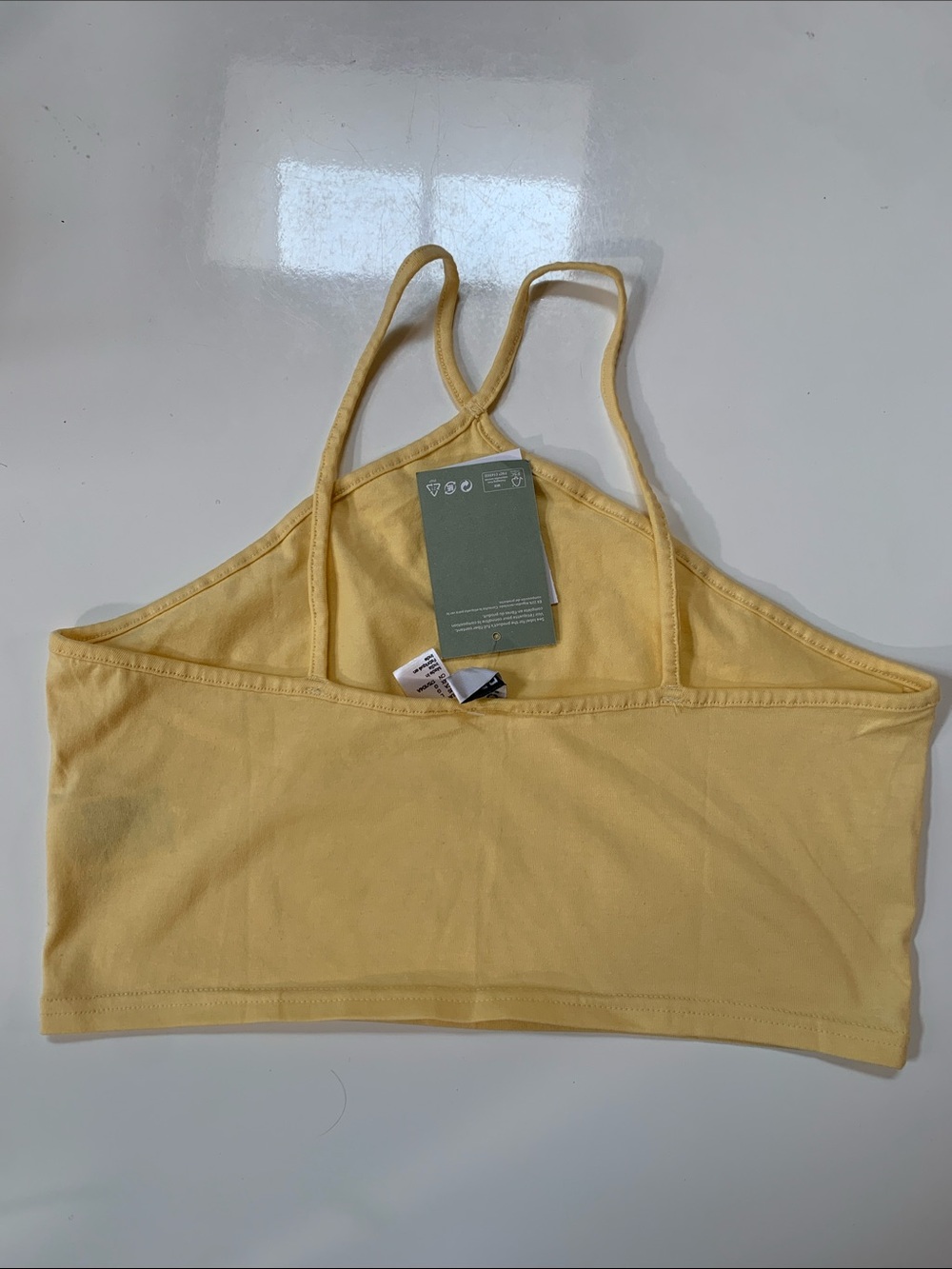 [M] H&M Yellow Cropped Tank Top - Picture 2 of 4
